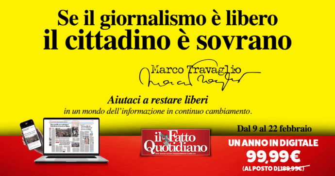 Aiutaci a restare liberi. Proteggi il tuo diritto di sapere e abbonati al Fatto Quotidiano a metà prezzo