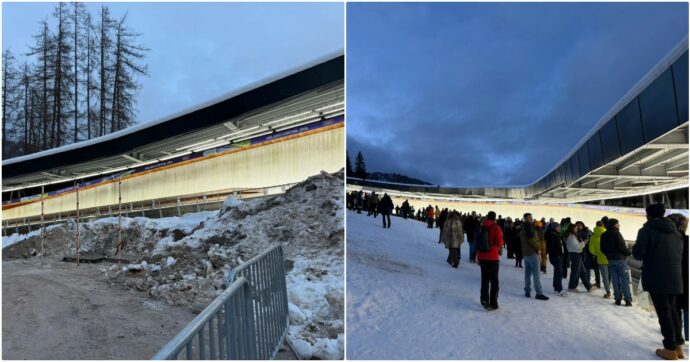 Cumuli di terra, posti in piedi sulla neve, transenne ovunque: il lato nascosto (e incompleto) della pista di Cortina | Foto