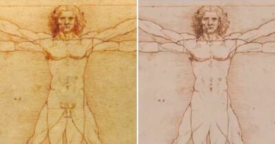 Copertina di Giochi invernali, censurati i genitali dell’Uomo Vitruviano