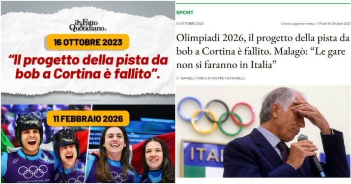Salvini manipola un titolo del Fatto Quotidiano per magnificare la pista da bob dopo gli ori dello slittino