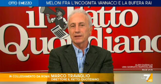 Copertina di Travaglio a La7: “Nella Rai meloniana si premia la fedeltà canina e non il libero pensiero”