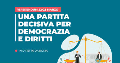 Copertina di “Referendum, una partita decisiva per democrazia e diritti”: segui la diretta dell’evento con Conte e Travaglio