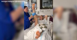 Copertina di La vita in ospedale di Lindsey Vonn in un video: “Grazie a tutti in Italia per essersi presi cura di me”