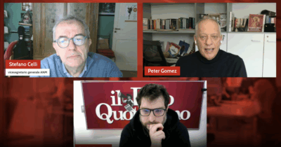 Copertina di Referendum Giustizia, Peter Gomez e Paolo Frosina dialogano con Stefano Celli (Anm)