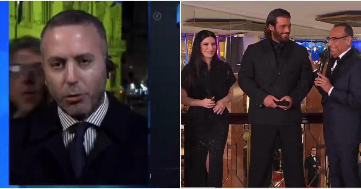 “Carlo Conti è bisessuale”: l’irruzione in diretta al TG1 del disturbatore Gabriele Paolini. E il conduttore replica: “Il mio tipo è Laura Pausini e non Can Yaman”