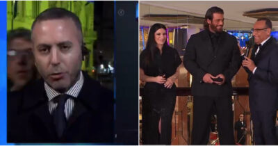 Copertina di “Carlo Conti è bisessuale”: l’irruzione in diretta al TG1 del disturbatore Gabriele Paolini. E il conduttore replica: “Il mio tipo è Laura Pausini e non Can Yaman”