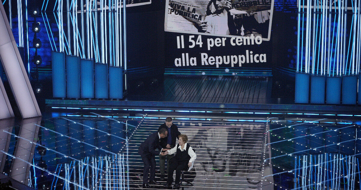 Sanremo 2026, oltre alla gaffe “Repupplica” è stato cancellato anche il nome del quotidiano “L’Unità”