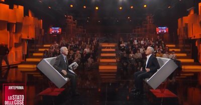 Copertina di Audience tv: Rai3 boom, è terza in prima serata con Lo Stato delle Cose aperto dal faccia a faccia Giletti-Travaglio