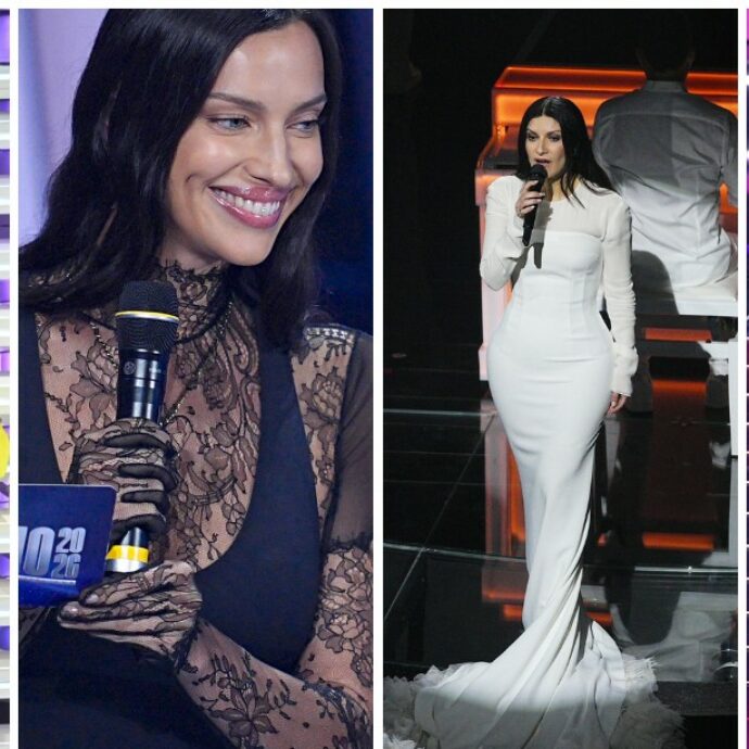 Sanremo 2026, le pagelle ai look della terza serata in diretta: gara a colpi di abiti tra Laura Pausini e Irina Shayk, ecco chi vince