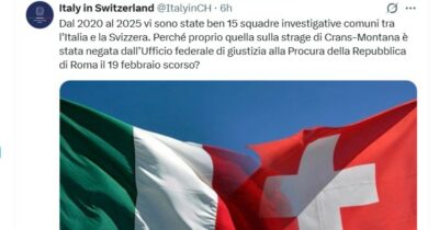Copertina di “Perché proprio su Crans Montana la Svizzera nega una squadra investigativa comune con l’Italia?”, nuovo scontro tra Roma e Berna