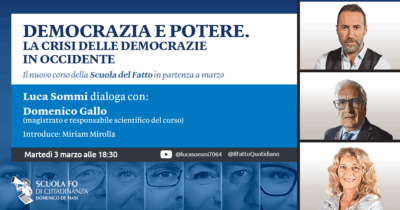 Copertina di La crisi delle democrazie in Occidente. Segui la diretta con Luca Sommi e Domenico Gallo