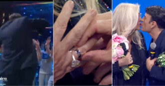 Sal Da Vinci cade dal palco, poi regala un anello a Mara Venier e la bacia sulla bocca: lo show del vincitore di Sanremo a “Domenica In”