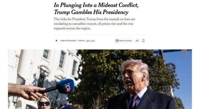 “Morti, prezzi del petrolio e guerra diffusa: con l’attacco all’Iran Trump rischia la presidenza”