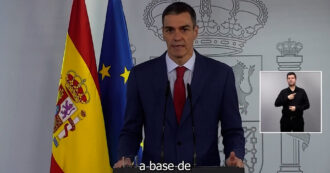 Copertina di Il discorso integrale di Sanchez con la riposta a Trump: “La guerra riempie le tasche dei soliti pochi, non ripetiamo gli errori del passato”