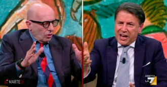 Copertina di Scontro Sallusti-Conte: “Mago di Oz, venditore di pentole”. “Stia attento a come parla con me”. Su La7