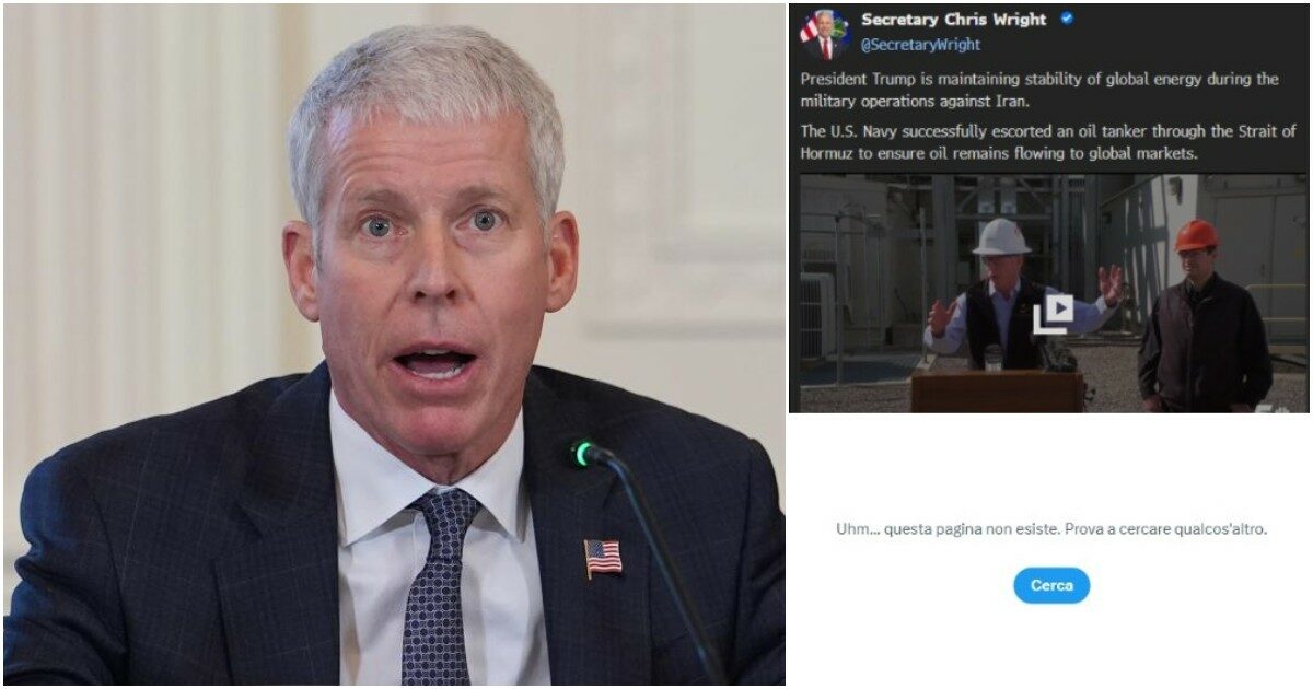 Il ministro dell’Energia Usa: “La Marina ha scortato una petroliera a Hormuz”. E il prezzo del petrolio va giù. Ma non è vero e lui cancella il post