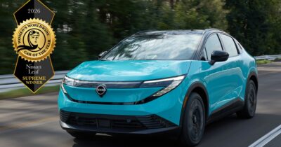 Copertina di Nissan Leaf Auto dell’Anno 2026 per il Women’s Worldwide Car of the Year