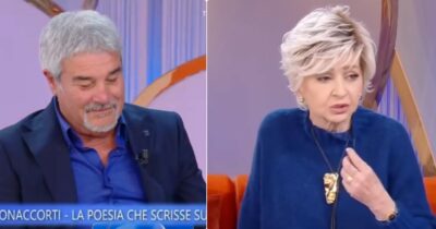 Copertina di “L’idea di morire mi uccide”: Pino Insegno legge in diretta la poesia di Enrica Bonaccorti sulla morte