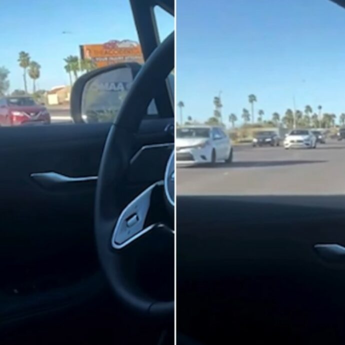 Il taxi si ferma nel bel mezzo di un incrocio trafficato: il primo viaggio sulla macchina a guida autonoma è da brividi – VIDEO