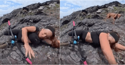 Copertina di Pedala sulla strada a picco sul mare, perde l’equilibrio e scivola lungo la scogliera per diversi metri: paura per l’influencer Cecilia Sopeña Espa – VIDEO