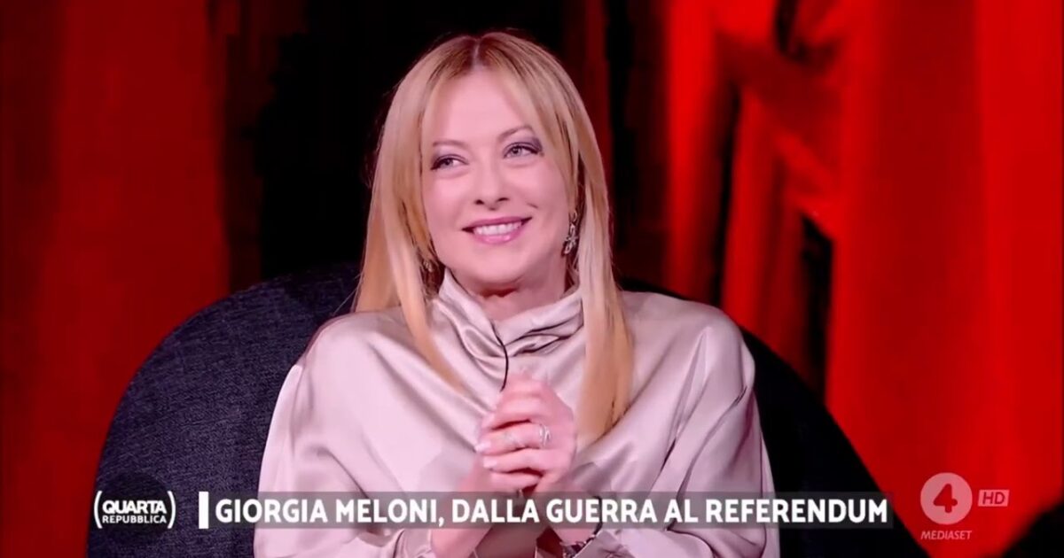 Meloni ospite da Porro a pochi giorni dal Referendum, la premier non sposta gli ascolti: l’intervista fa il 5,2% di share con 644 mila spettatori
