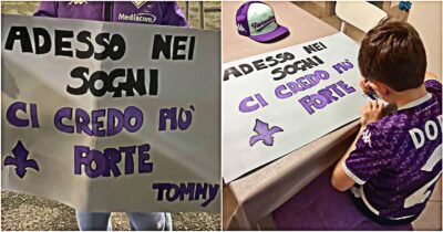 Copertina di “Non può entrare”: uno steward a Cremona nega un cartellone a Tommy, piccolo tifoso della Fiorentina. Poi le scuse