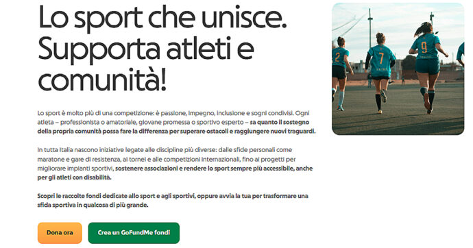 Su GoFundMe boom di crowdfunding per aiutare gli utenti a realizzare i propri sogni sportivi