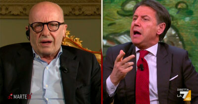 Copertina di Referendum, Conte contro Sallusti: “Prima di diffamare i magistrati, pensate a far dimettere Delmastro e Santanché”. Su La7