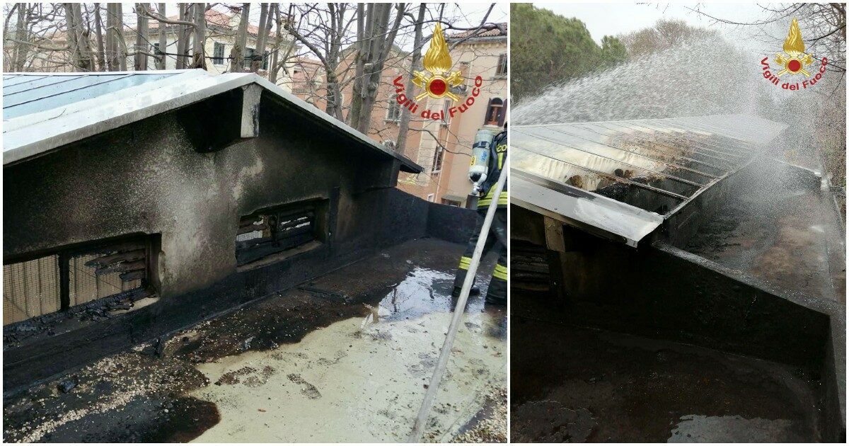 Vigili del fuoco in azione alla Biennale di Venezia