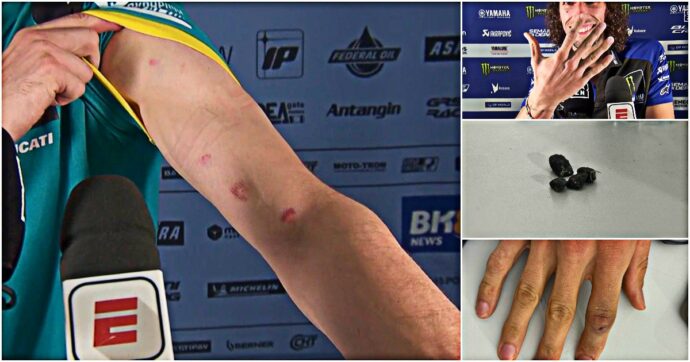 MotogGp, clamoroso in Brasile: l’asfalto si stacca dalla pista, volano pezzi di pietre. I piloti mostrano le ferite in tv