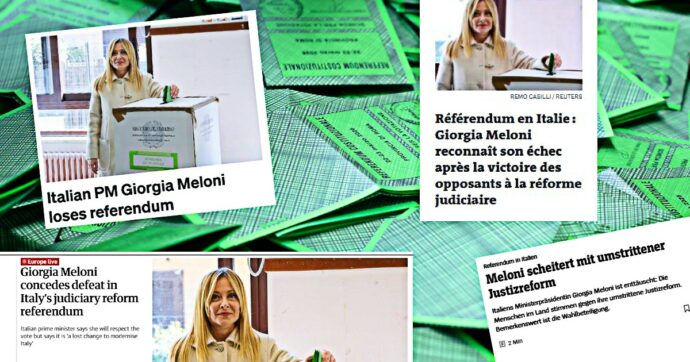 Referendum, ampio spazio alla vittoria del No sulla stampa estera: “Meloni più vulnerabile, pesante sconfitta”