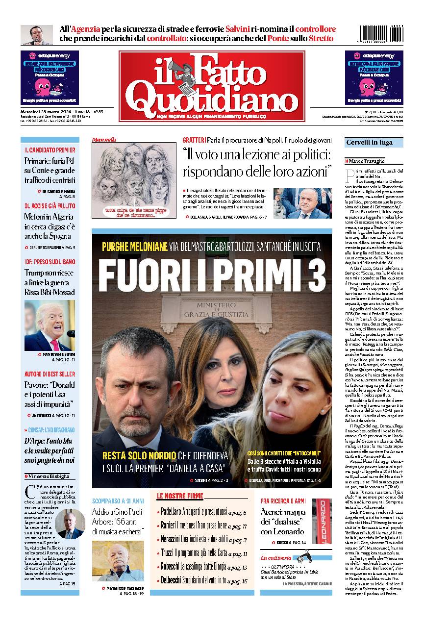 Copia del giorno de Il Fatto Quotidiano