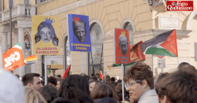 Copertina di Corteo No Kings, migliaia in piazza a Roma contro i re e le loro guerre: “Referendum ha sfiduciato il governo Meloni”