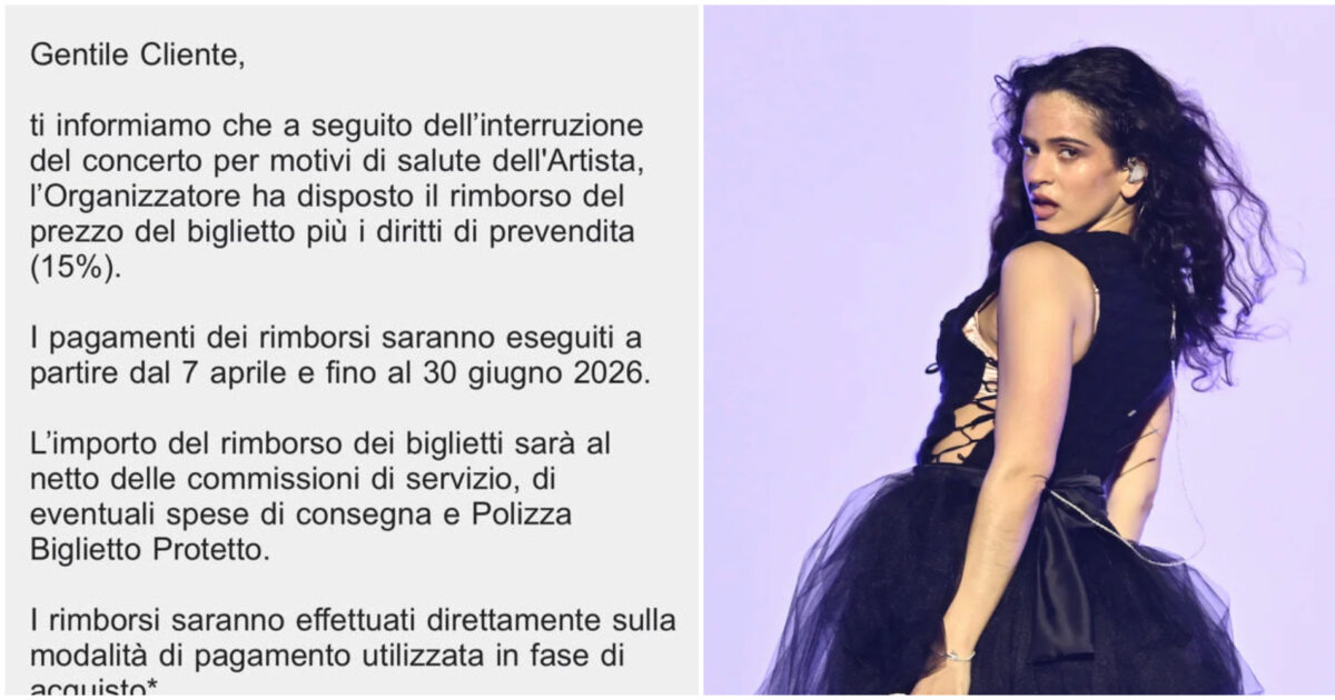 Rosalia interrompe il concerto perché sta male: scattano i rimborsi per i fan. Ecco la comunicazione, le modalità e i tempi
