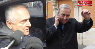 Copertina di È più in crisi la Nazionale o Forza Italia? Lotito: “Il calcio? Sono 3mila le cose da cambiare”. Gasparri: “Il partito sta bene” e poi se ne va dribblando i cronisti