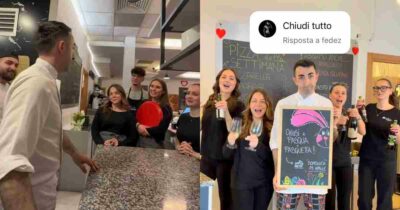 Copertina di “Se Fedez commenta il post chiudiamo a Pasquetta”, il cantante risponde: “Chiudi tutto”. Lo staff della pizzeria vince la scommessa col capo e va in vacanza