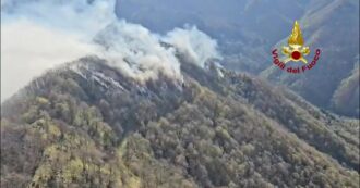 Copertina di Oltre 40 ettari in fumo per incendio sull’Appennino bolognese. Canadair e squadre a terra in azione