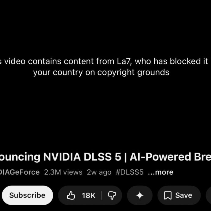 YouTube blocca in tutto il mondo un video di Nvidia perché è convinto che i diritti siano di La7: il clamoroso errore dell’algoritmo innesca un effetto domino ed è il caos