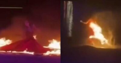 Copertina di L’abito della ballerina s’infiamma mentre danza con il fuoco: scoppia il panico tra il pubblico, lei reagisce così e si salva- VIDEO
