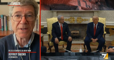 Copertina di Sachs a La7: “Trump e Netanyahu? Due psicopatici megalomani e narcisisti che stanno portando il mondo verso la terza guerra mondiale”