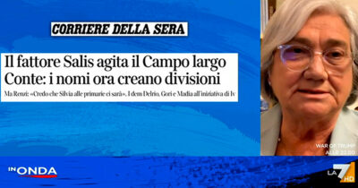 Copertina di Rosy Bindi a La7: “Silvia Salis dopo solo un anno da sindaca è già pronta a guidare l’Italia? Sono esterrefatta”