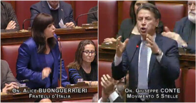 Copertina di Scontro di fuoco alla Camera tra FdI e Conte. L’ex premier: “Rinunciate all’immunità e ci vediamo in Tribunale”