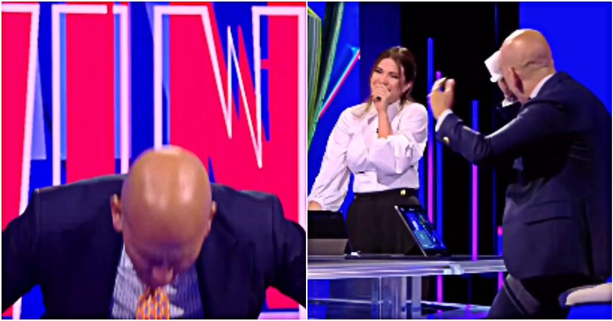 Di Canio impazzisce in diretta su Sky e prende il tavolo a testate: “Mi stai provocando?”. E poi: “Me so fatto male davvero”