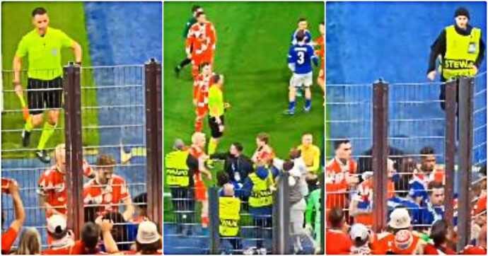 Maxi-rissa in Strasburgo-Mainz: la situazione degenera, devono intervenire anche gli steward | Video