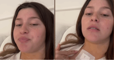 Copertina di “Mi è uscita una palla sul collo e mi hanno operata. Sono andata nel panico, l’infermiera mi teneva la mano perché piangevo”: Natalia Paragoni in ospedale