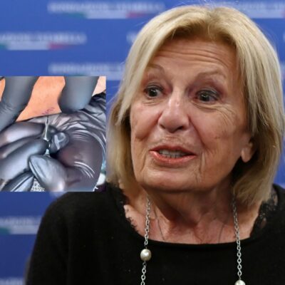 Copertina di Adriana Poli Bortone, sindaca 82enne di Lecce, si fa tatuare la scritta MSI