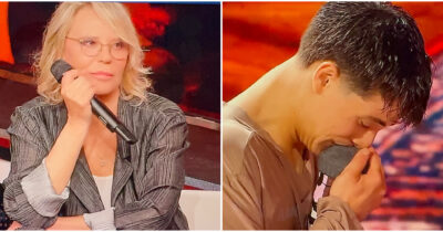 Copertina di “Sei stato un professionista vero a non fermarti, queste sono le cose che fanno gli autori”: Maria De Filippi consola Emiliano che si commuove ad Amici 25