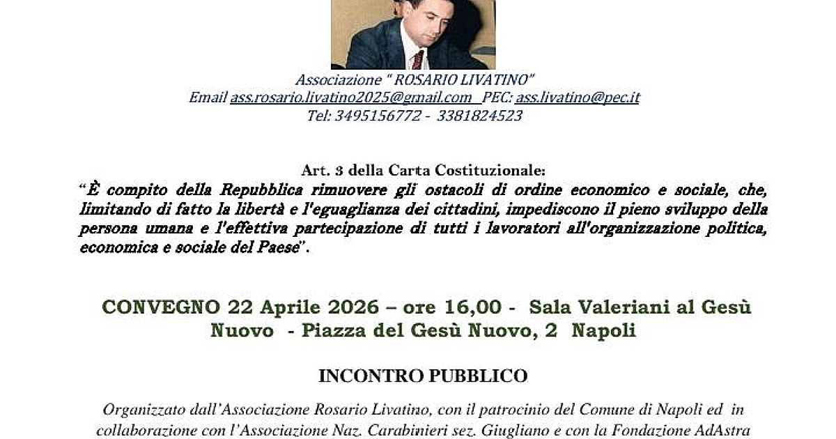 A Napoli l’incontro dell’Associazione Livatino tra medici e magistrati. Per la tutela della salute come diritto umano