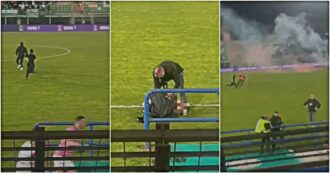 Vergogna a Monopoli: invasione degli ultras del Foggia, incappucciati danno la caccia ai calciatori. Un arresto in campo