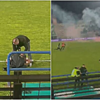 Copertina di Vergogna a Monopoli: invasione degli ultras del Foggia, incappucciati danno la caccia ai calciatori. Un arresto in campo